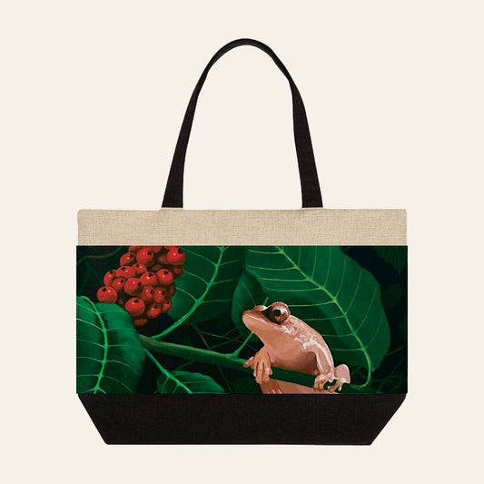 Coquí Tote de Lino Oscuro